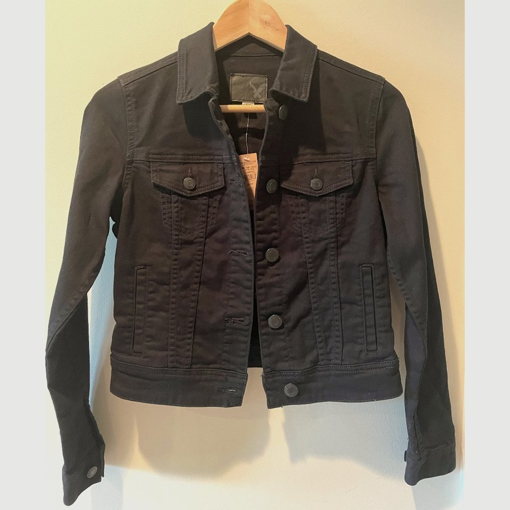 Women's American Eagle  Denim Jacket- Black, XXS-  NWT